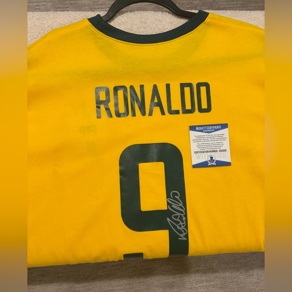 Ronaldo Nazario #9 Autographed Brazil Shirt
